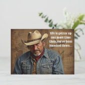 Life's Cowboy Quote Boer Rancher Country Western Feestdagenkaart (Staand voorkant)