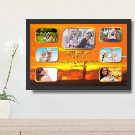 Life's Greatest Blessings Collage Sunset 1300 Art Poster