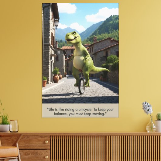 'Life's Like Riding a Bicycle' Motivational Quote Canvas Afdruk (Insitu (Woonkamer))