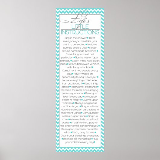 Lifes Little Instructions (aqua) Poster (Voorkant)