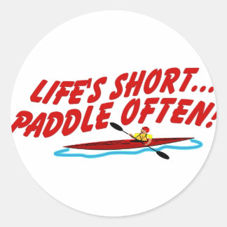 Lifes Paddle OftenShort Ronde Sticker