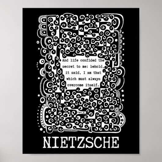 Lifes SECRET quote van Nietzsche Poster (Voorkant)
