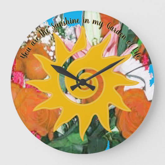 Life's Sunshine Ronde Wandklok (Voorkant)
