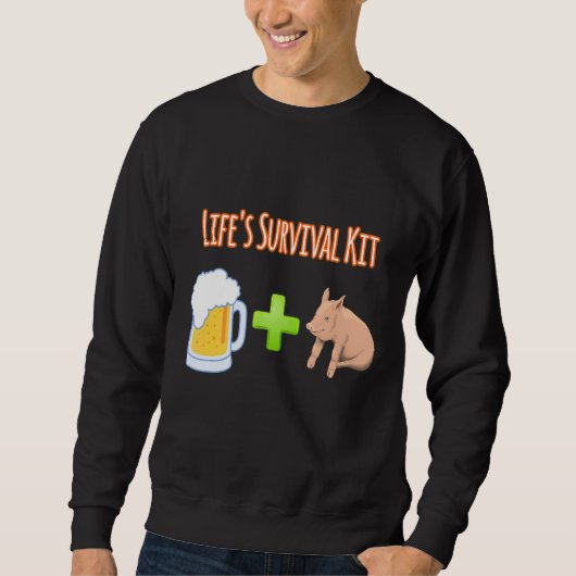 Life's Survival Kit Beer Plus Pigs Design Trui (Voorkant)
