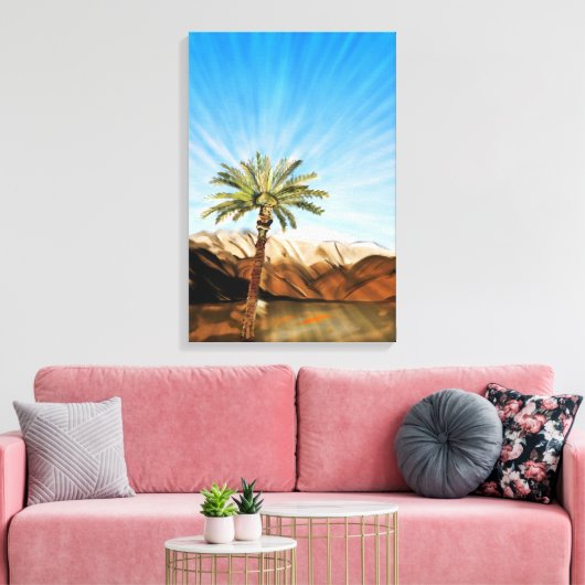 Life's Sustaining Palm Tree - Vinyl Fotobehang Canvas Afdruk (Insitu (Woonkamer))