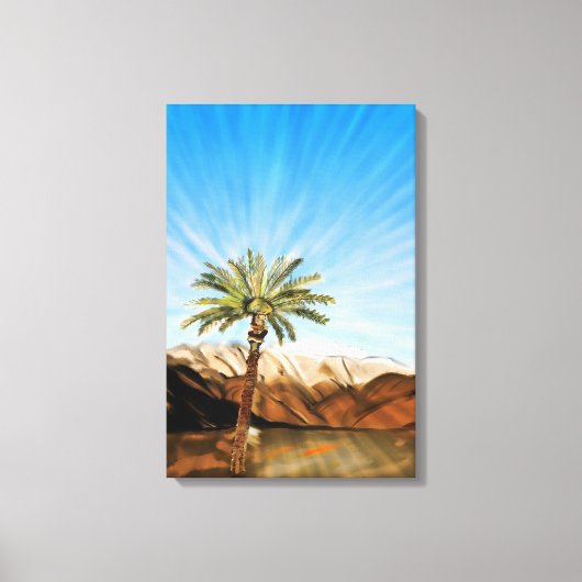 Life's Sustaining Palm Tree - Vinyl Fotobehang Canvas Afdruk (Voorkant)
