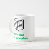 Life's Too Short for Bad Spreadsheets  Koffiemok (Voorkant links)