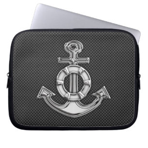 Lifesaver-anker op koolstofvezelstijldecor laptop sleeve