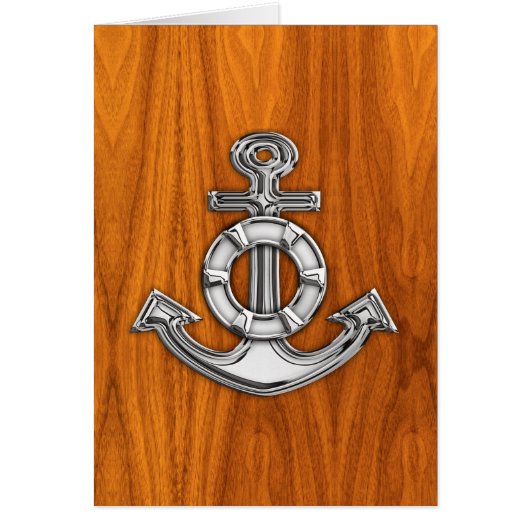 Lifesaver Chrome als Anchor op Teak Veneer (Voorkant)