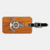 Lifesaver Chrome als Anchor op Teak Veneer Bagagelabel (Voorkant horizontaal)