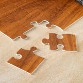 Lifesaver Chrome als Anchor op Teak Veneer Legpuzzel (Zijkant)