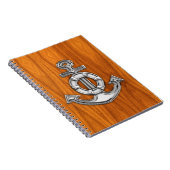 Lifesaver Chrome als Anchor op Teak Veneer Notitieboek (Rechterzijde)