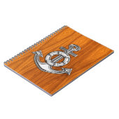 Lifesaver Chrome als Anchor op Teak Veneer Notitieboek (Linkerzijde)