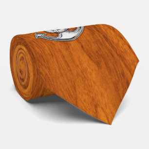 Lifesaver Chrome Anchor op Teak Veneer-stijl Stropdas