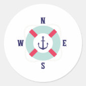 Lifesaver Compass Ronde Sticker (Voorkant)