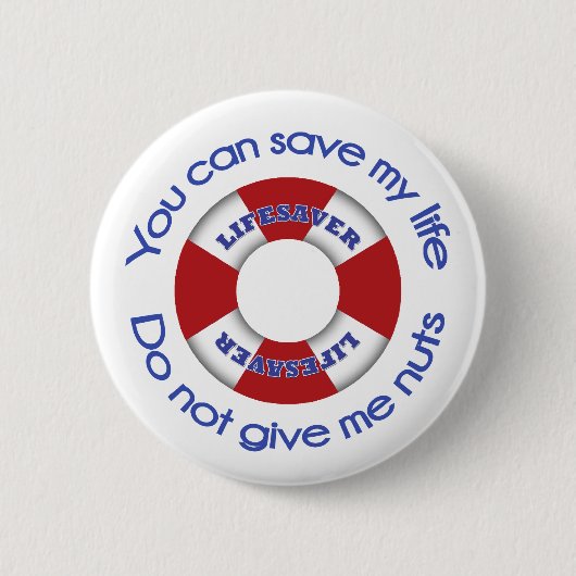 Lifesaver - Knop voor allergie Ronde Button 5,7 Cm (Voorkant)