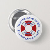 Lifesaver - Knop voor allergie Ronde Button 5,7 Cm (Voorkant /achterkant)