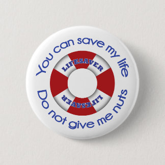 Lifesaver - Knop voor allergie Ronde Button 5,7 Cm