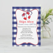 LifeSaver Nautical Baby shower Invitation Kaart (Staand voorkant)