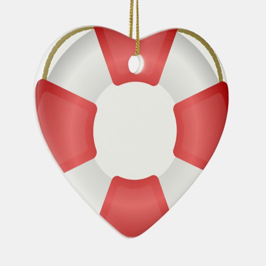 Lifesaver Ring Keramisch Ornament (Rechts)