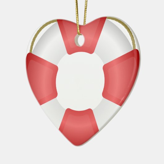 Lifesaver Ring Keramisch Ornament (Links)