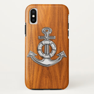 Lifesaver Steel Anchor op Teak Veneer Case-Mate iPhone Case