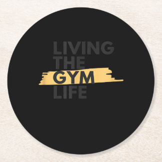 Lifestyle Apparel Leven Gym Life Ronde Kartonnen Onderzetter