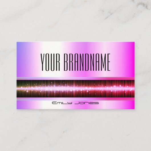 Lifestyle Flashy Pink Paars Holographic Effect Visitekaartje (Voorkant)