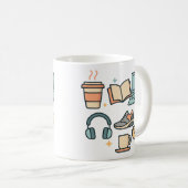 Lifestyle Icons Mok – Koffie, Studie, Fitness & We (Voorkant rechts)