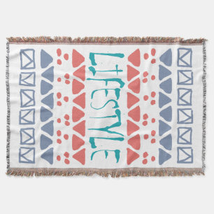 LIFESTYLE – Kleurrijk geometrisch stampatroon Deken