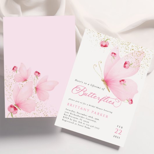 Lifetime Butterflies Bruids Douche Uitnodiging