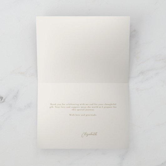 Lifetime Butterflies Ivoor Gold Fold Vrijgezellenf Bedankkaart (Binnen)