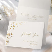 Lifetime Butterflies Ivoor Gold Fold Vrijgezellenf Bedankkaart