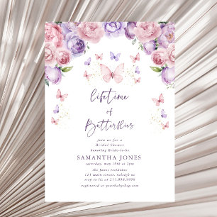 Lifetime Butterflies Roze Paarse Vrijgezellenfeest Kaart