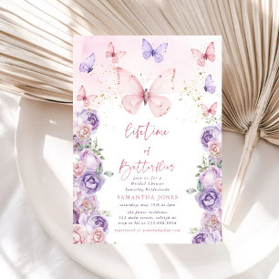 Lifetime Butterflies Roze Paarse Vrijgezellenfeest Kaart