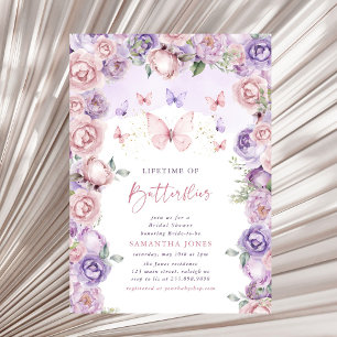 Lifetime Butterflies Roze Paarse Vrijgezellenfeest Kaart