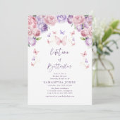 Lifetime Butterflies Roze Paarse Vrijgezellenfeest Kaart (Staand voorkant)