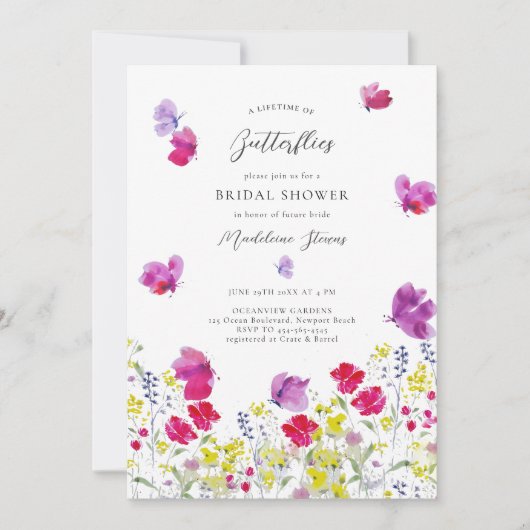 Lifetime Butterflies Wildflower Love Vrijgezellenf Kaart (Voorkant)