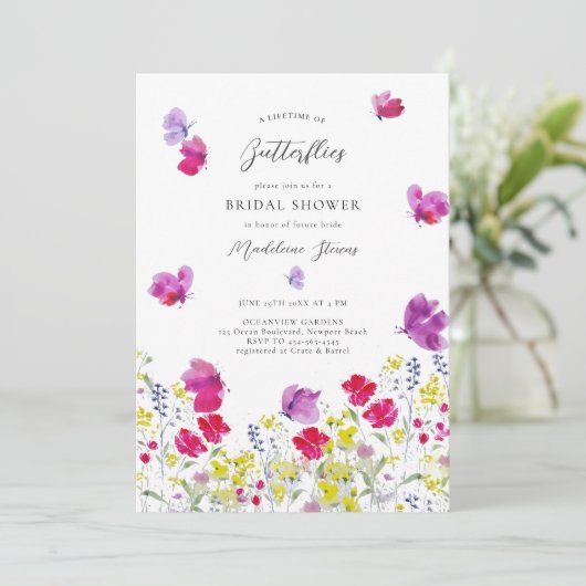Lifetime Butterflies Wildflower Love Vrijgezellenf Kaart (Staand voorkant)