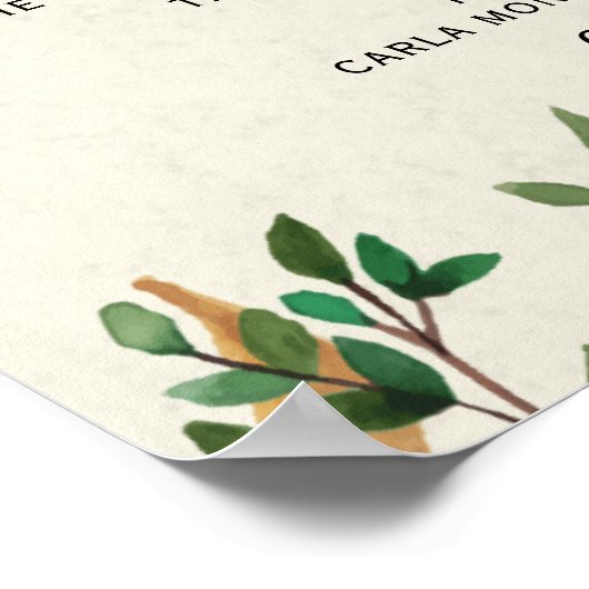 "Lifetime Commitment" Greenery Wedding Certificate Poster (Hoek)