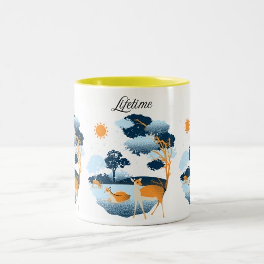 "Lifetime Deer Scenery Mok Design" (Center)