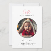 Lifetime Gift Baby's eerste kerstfoto Feestdagenkaart (Voorkant)