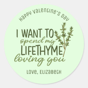 Lifetime houdt van je grappige woordspeling Valent Ronde Sticker