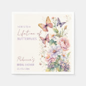 Lifetime of Butterflies bloemende bruidsshower Servet (Voorkant)