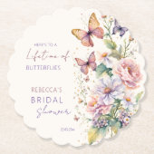 Lifetime of butterflies bridal shower favors kartonnen onderzetters (Voorkant)