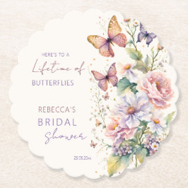 Lifetime of butterflies bridal shower favors kartonnen onderzetters