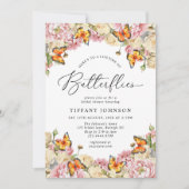 Lifetime of Butterflies Peonies Bridal Shower Kaart (Voorkant)