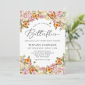 Lifetime of Butterflies Peonies Bridal Shower Kaart (Staand voorkant)