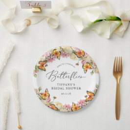 Lifetime of Butterflies Peonies Bridal Shower Papieren Bordje