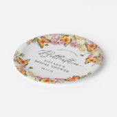 Lifetime of Butterflies Peonies Bridal Shower Papieren Bordje (Gekanteld)